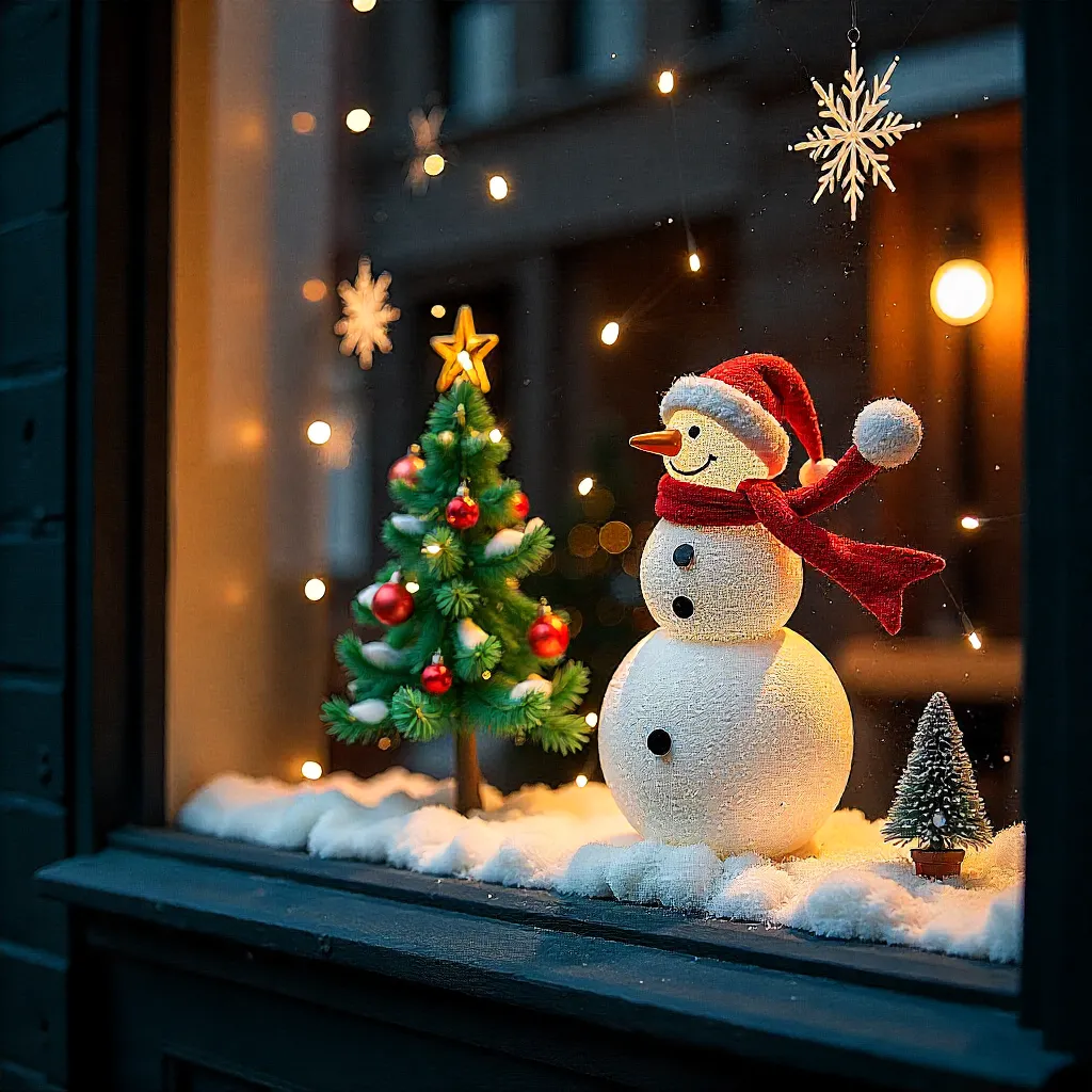 Seasonal window decoration showcase